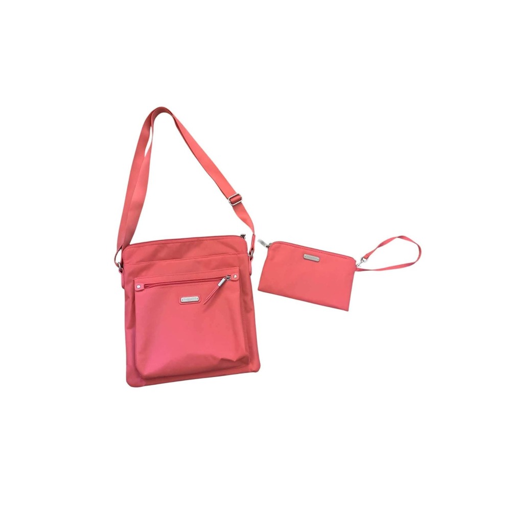 Baggallini Go Bagg Crossbody Women Medium Flamingo Pink RFID Wristlet Feminine